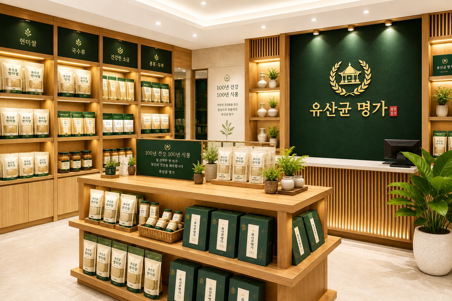 유산균 명가 프리미엄 선물세트 — 현미쌀, 국수, 마늘소금, 청국장